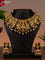 Antique necklace lakshmi design with cz stones and golden beads hanging
