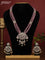 Beaded multilayer baby pink necklace with kundan & cz stones and pearl & beads hanging in victorian finish
