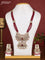 Beaded triple layer maroon necklace peacock design with ruby kundan & cz stones and pearl & beads hanging