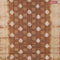 Bamboo saree brown and cream with allover zari woven buttas & batik prints and small zari woven border
