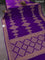 Banarasi crepe saree violet with allover thread & zari geometric weaves and woven border
