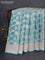 Banarasi tissue silk saree teal blue with allover silver & gold zari weaves and zari woven border