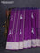 Banarasi semi katan silk saree purple with allover silver & gold zari weaves and deer design zari woven border