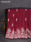 Banarasi semi katan silk saree maroon with zari woven buttas and rich zari woven border