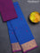 Chettinad cotton saree blue and purple with thread woven buttas and zari woven paisley border
