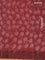 Chanderi bagru saree pastel maroon with allover prints and small zari woven border