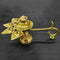 Pooja Aarti Diya with Handle, Brass Decorative Puja Accessory, Five Face Camphor Burner lamp Panch Aarti for Navratra, Diwali Gifts Home Decor, Golden color