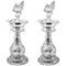 German Silver Peacock Diya Oil lamp Samayi with Peacock Top, Diya Set of 2 Pcs