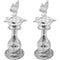 German Silver Peacock Diya Oil lamp Samayi with Peacock Top, Diya Set of 2 Pcs