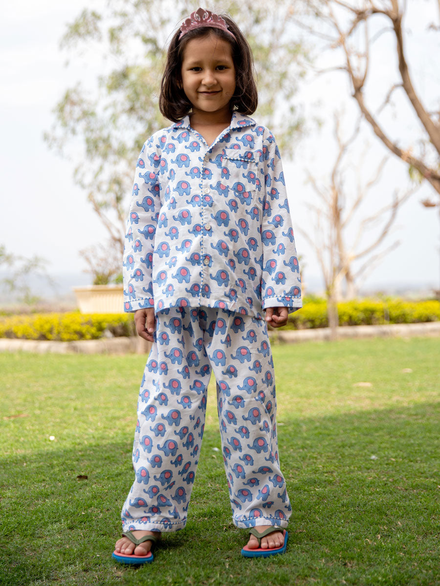 Appu Block Printed Cotton Top & Pyjama Set