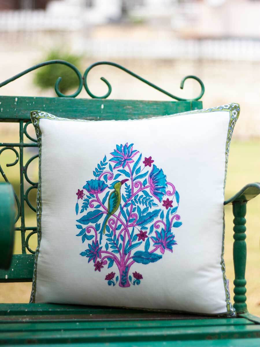 Jaipur Block Printed Cotton Cushion Cover - 16 Inch