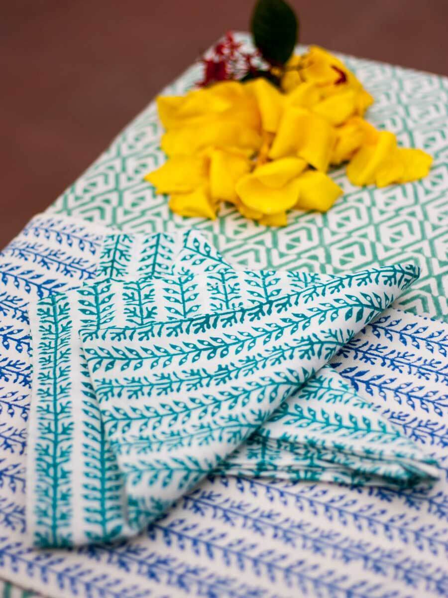 Mahtab Block Printed Cotton Table Napkins