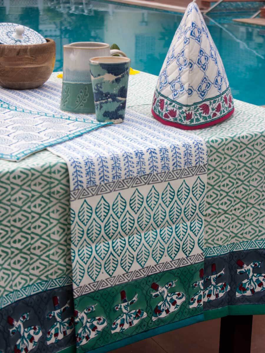 Mahtab Block Print Cotton Table Cover
