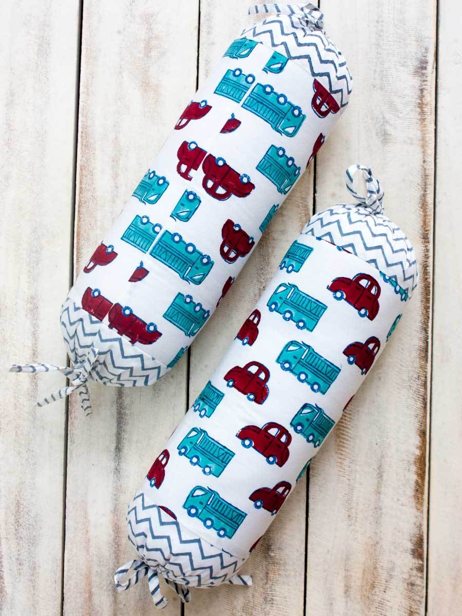 My Red Car Organic Cotton Infant Bolster - Set of 2