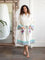 Pinar Waffle Block Printed Cotton Bath Robe