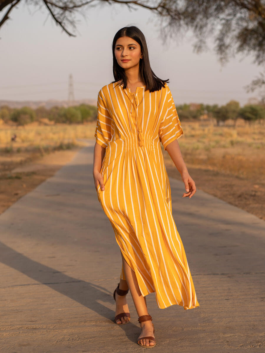 Sona Slub Kaftan Maxi Dress