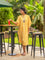 Yellow Stripes Kaftan Cotton Shirt Dress