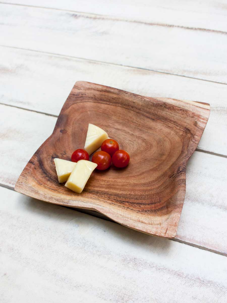 Stanley Hand Carved Wooden Platter