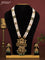 Antique beaded haaram pallakku pendant with pink kemp stones and pearl & green beads hanging