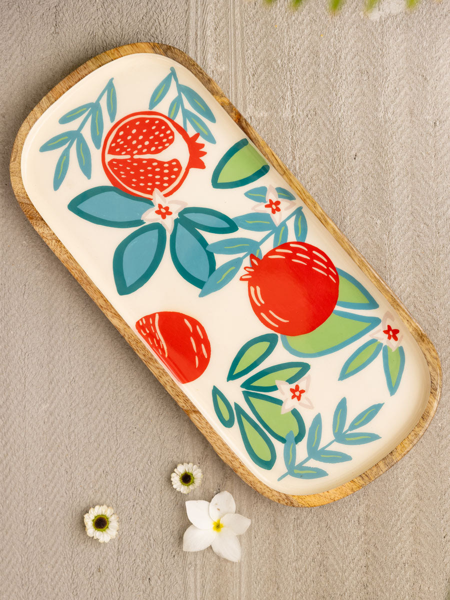 Mirasol Lake Long Wooden Platter