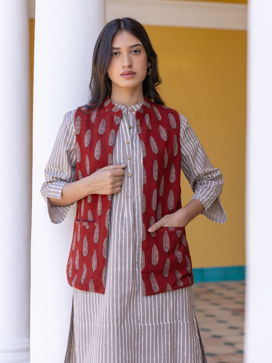 Bhairavi Block Printed Thick Cotton Jacket
