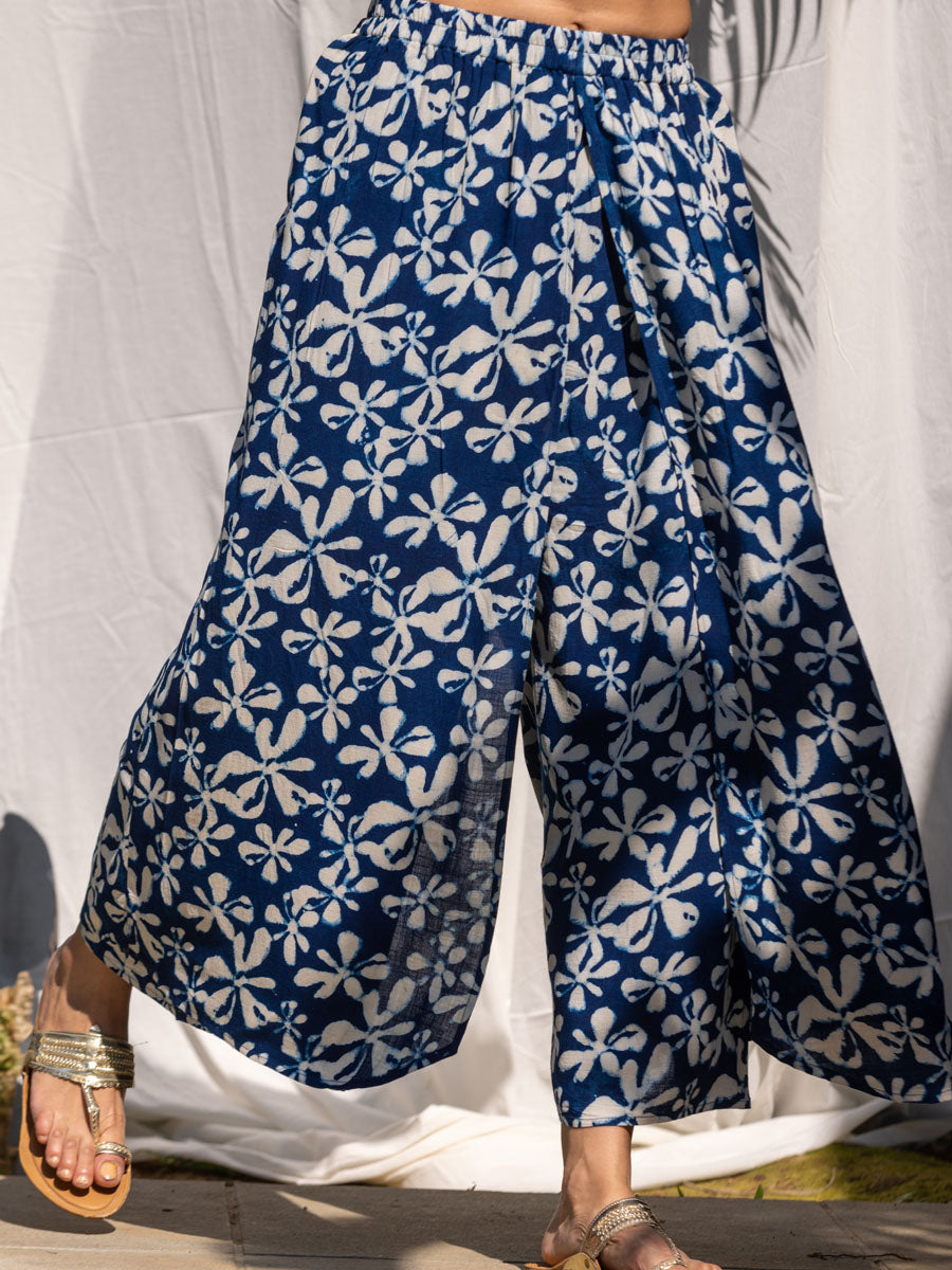 Mala Indigo Wrap-around Pants