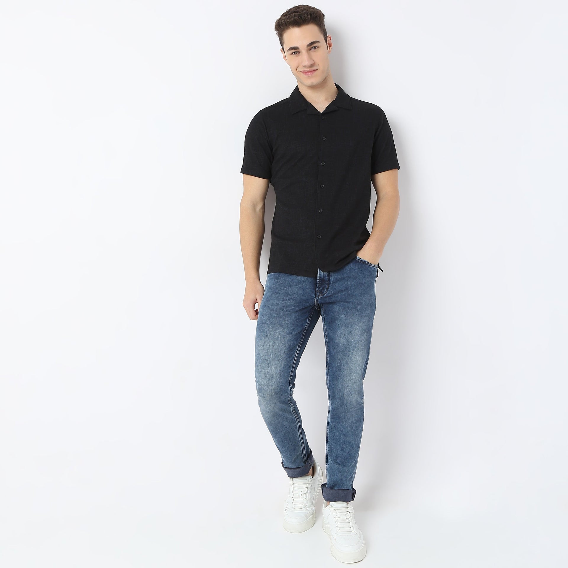 BAE™ Shirts With Blend of Luxury Lyocell - Cuban Collar - Regular Fit