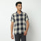 Camp Collar Half Sleeve Checkered Mood Shirt