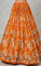 Orange Silk Lehenga with Floral Print & Hand-Thread Embroidery