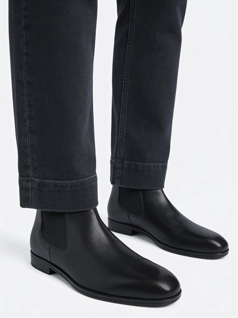 SOLEPLAY Black Leather Chelsea Boots