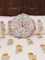 Spring Time Block Printed Cotton Pinwheel Cushion With Filler - 16 Inch