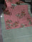 Chiniya silk saree onion pink and pastel blue shade with allover woven buttas & floral digital prints and zari woven border