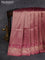 Banarasi silk saree wine shade with allover zari woven brocade weaves and zari woven border