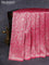 Banarasi silk saree pink with allover silver zari woven brocade weaves and silver zari woven border