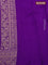 Banarasi crepe saree violet with allover thread & zari brocade weaves and woven border