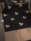 Banarasi katan silk saree black with zari woven floral buttas and zari woven border