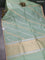 Banarasi organza silk saree pastel green with silver & gold zari weaves and zari woven piping border