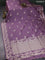 Banarasi semi katan saree lavender shade with zari woven buttas and zari woven border