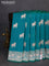 Banarasi semi katan saree teal green with zari woven buttas and zari woven border