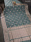 Banarasi semi katan saree greyish green with zari woven buttas and zari woven border