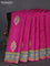 Banarasi silk saree pink with position butta prints and position prints