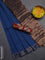 Bengal soft cotton saree cs blue and maroon with plain body and zari woven border