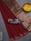 Bengal soft cotton saree maroon and blue with plain body and zari woven border