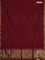 Bengal soft cotton saree maroon and blue with plain body and zari woven border