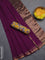 Bengal soft cotton saree purple and yellow with plain body and zari woven border