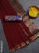 Bengal soft cotton saree maroon and blue with plain body and zari woven border
