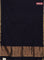 Bengal soft cotton saree black and blue with plain body and zari woven border