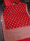 Banarasi semi mushru silk saree red with allover thread weaves & buttas and zari woven border