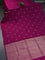 Banarasi katan silk saree magenta pink with zari woven buttas in borderless style