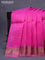 Banarasi organza silk saree pink with thread & zari woven buttas and banarasi style border